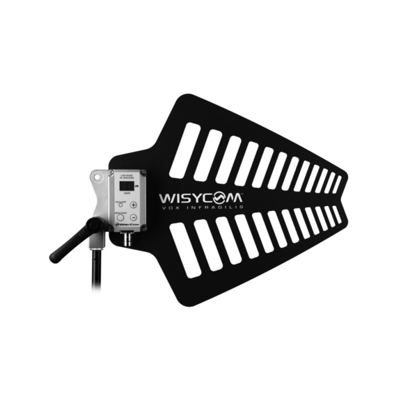 Wisycom LBNA2 – Antenne active LPDA UHF 470-960 MHz avec filtre et booster intégré Wisycom LBNA2 – Antenne active LPDA UHF 470-960 MHz avec filtre et booster intégré