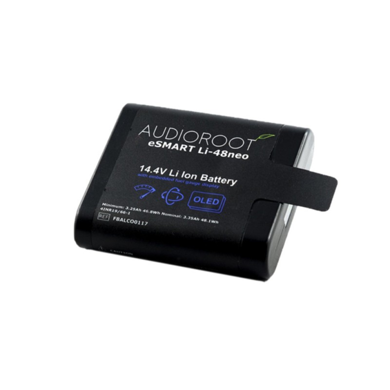 Batterie AUDIOROOT eSMART Li-48neo – Batterie intelligente 14,4V compacte pour tournages cinéma & TV Batterie AUDIOROOT eSMART Li-48neo – Batterie intelligente 14,4V compacte pour tournages cinéma & TV