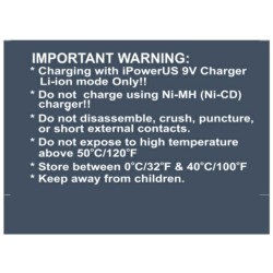 Batterie rechargeable iPowerUS 9V 800mAh Li-Polymer – Livraison UPS Europe