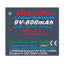 Batterie rechargeable iPowerUS 9V 800mAh Li-Polymer – Livraison UPS Europe