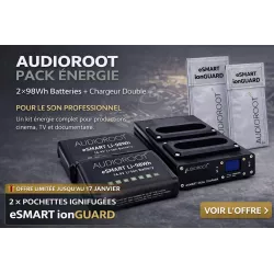 Pack Énergie AUDIOROOT 2×98Wh + Chargeur DUAL – Batteries Pro Cinéma