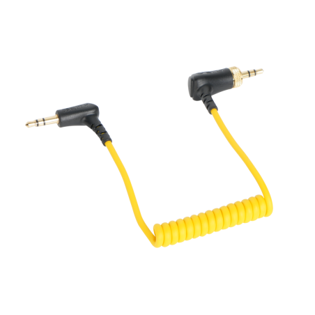 Deity C12 – Câble verrouillable TRS 3,5 mm coudé (right‑angle) pour timecode et mic caméra